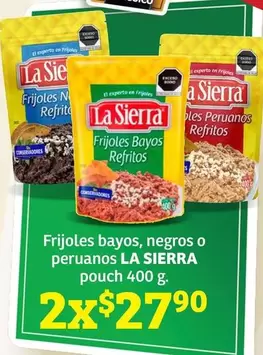 Oferta de La Sierra - Frijoles Bayos, Negros O Peruanos por $27.9 en Soriana Híper