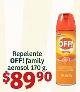 Oferta de Off! - Repelente Family Aerosol por $89.9 en Soriana Híper