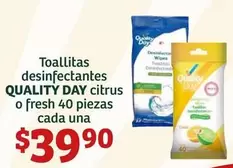 Oferta de Fresh - Quality - Toallitas Desinfectantes Day Citrus O  40 Piezas Cada Una por $39.9 en Soriana Híper