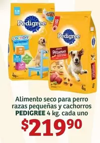 Oferta de Pedigree - Alimento Seco Para Perro Razas Pequeñas Y Cachorros por $219.9 en Soriana Híper