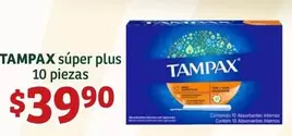 Oferta de Tampax - Súper Plus 10 Piezas por $39.9 en Soriana Híper