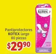 Oferta de Kotex - Pantaprotectores Largo por $29.9 en Soriana Híper