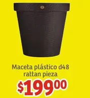 Oferta de Maceta Plástico D48 Rattan Pieza por $199 en Soriana Híper