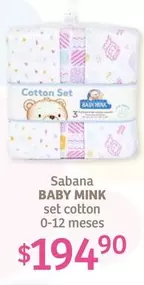 Oferta de Baby  - - Sabana Mixk Set Cotton por $194.9 en Soriana Híper