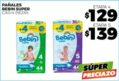 Oferta de Bebin - Pañales Super por $129 en Merco