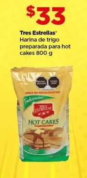 Oferta de Tres Estrellas - Harina De Trigo Preparada Para Hot Cakes por $33 en Bodega Aurrera