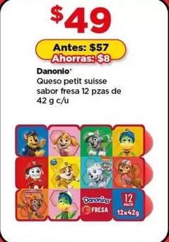 Oferta de Danone - Queso Petit Suisse Sabor Fresa por $49 en Bodega Aurrera