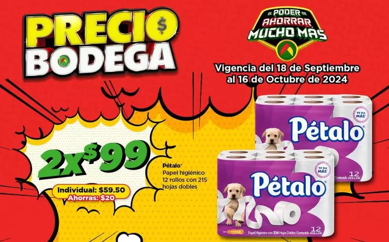 Oferta de Pétalo - Papel Higiénico en Bodega Aurrera