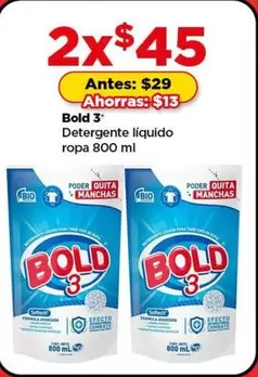 Oferta de Bold -  3 - Detergente Líquido Ropa en Bodega Aurrera