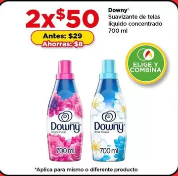 Oferta de 8 - Downy - suvizante de telas líquido concentrado en Bodega Aurrera