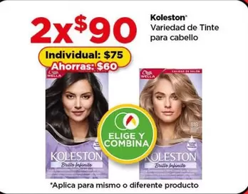 Oferta de Koleston - Variedad De Tinte Para Cabello por $90 en Bodega Aurrera