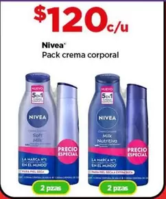 Oferta de Nivea - Pack Crema Corporal por $120 en Bodega Aurrera