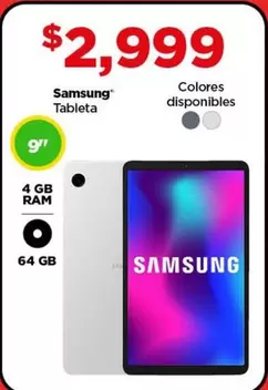 Oferta de Samsung - Tableta por $2999 en Bodega Aurrera