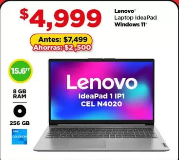 Oferta de Lenovo - Laptop Ideapad Windows 11' por $4999 en Bodega Aurrera