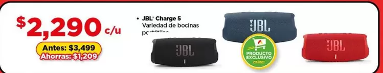 Oferta de JBL - Jbl - Charge 5 por $2290 en Bodega Aurrera