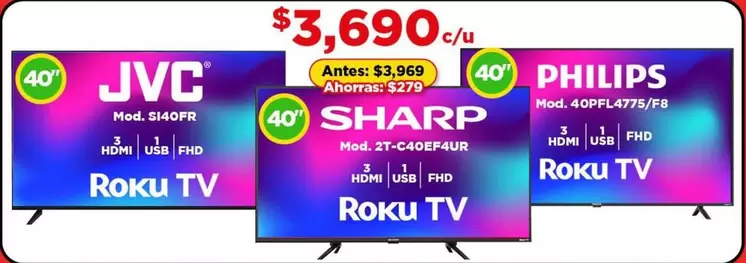 Oferta de JVC - Tv 75" 4k Smart Tv por $3690 en Bodega Aurrera