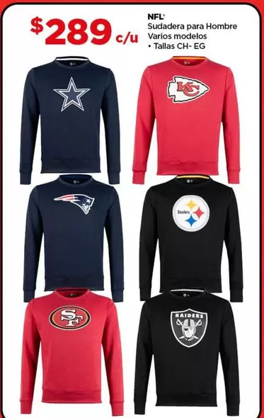 Oferta de NFL - Nut - Sudaderas Para Hombre por $289 en Bodega Aurrera