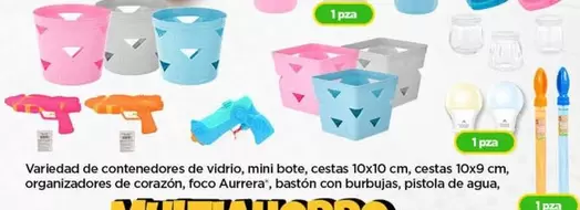 Oferta de Aurrera - Variedad De Contenedores De Vidrio, Mini Bote, Cestas en Bodega Aurrera