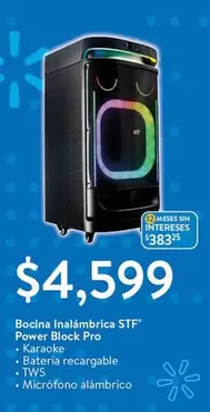 Oferta de STF - Stf - Bocina Inalámbrica Power Block Pro por $4599 en Walmart