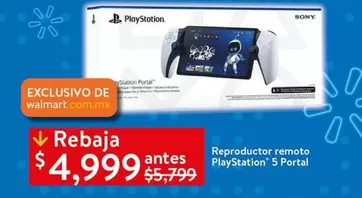 Oferta de PlayStation - Sony - Reproductor Remote Playstation 5 Portal por $4999 en Walmart