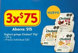 Oferta de Chobani - Yoghurt Griego Flip por $15 en Walmart