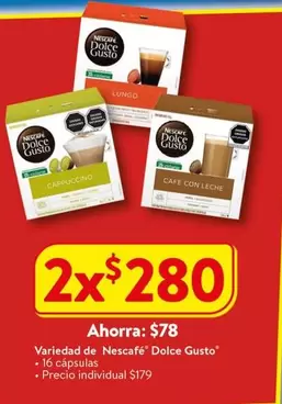 Oferta de Dolce Gusto - Variedad De Nescafe por $78 en Walmart