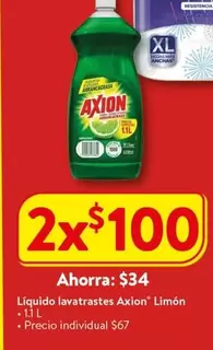 Oferta de Axion - Liquido Lavatrastes Limon por $34 en Walmart