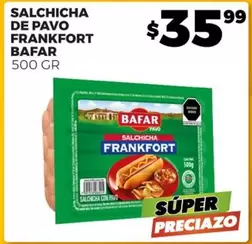 Oferta de Salchicha De Pavo Frankfort por $35.99 en Merco