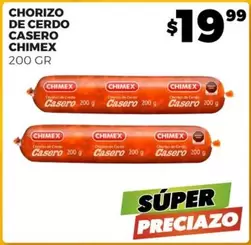 Oferta de Chorizo De Cerdo Casero por $19.99 en Merco