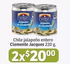 Oferta de Clemente Jacques - Chile jalapeño entero por $20 en Soriana Híper