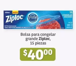 Oferta de Ziploc - Bolsa Para Congelar Grande por $40 en Soriana Híper