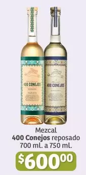 Oferta de Conejos - Mezcal 400 Reposado por $600 en Soriana Híper