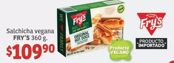 Oferta de Fry's - Salchicha Vegana por $109.9 en Soriana Híper