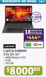 Oferta de Lenovo - Laptop V14 G4 14" por $8000 en Soriana Híper