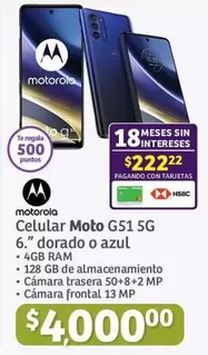 Oferta de GB - Motorola - Moto G51 5G por $4000 en Soriana Híper