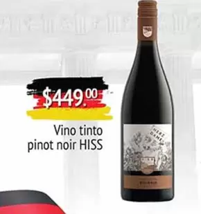 Oferta de Hiss - Vino Tinto Pinot Noir por $449 en Fresko