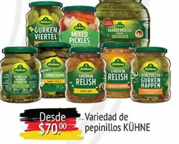 Oferta de Kuhne - Variedad De Pepinillos por $70 en Fresko