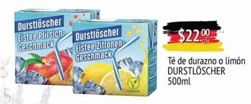 Oferta de Durst/Loscher - Té De Durazno O Limón por $22 en Fresko