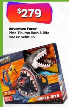 Oferta de Adventure Force Pista Tiburón Bash & Bite Mas Un Vehículo por $279 en Bodega Aurrera