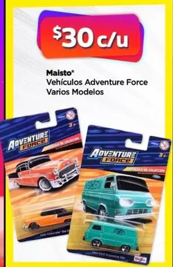 Oferta de Maisto - Vehiculos Adventure Force Varios Modelos por $30 en Bodega Aurrera