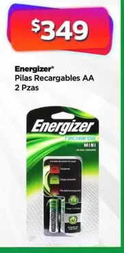 Oferta de Energizer - Pilas Recargables Aa 2 Pzas por $349 en Bodega Aurrera