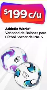 Oferta de Athletic Works Variedad De Balones Para Futbol Soccer Del No. 5 por $199 en Bodega Aurrera