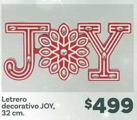 Oferta de Letrero Decorativo Joy por $499 en Soriana Híper