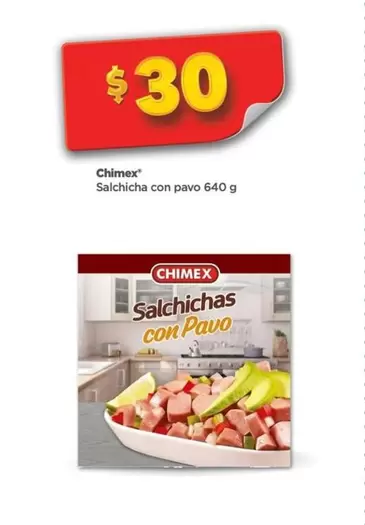 Oferta de Chimex - Salchicha Con Pavo por $30 en Bodega Aurrera