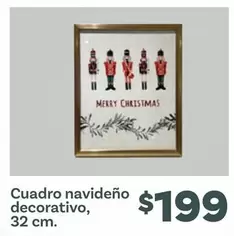 Oferta de Cuadro Navideño Decorativo por $199 en Soriana Súper