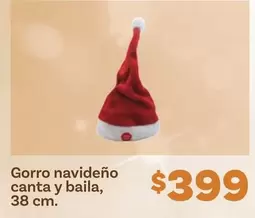 Oferta de Gorro Navideño Canta Y Baila por $399 en Soriana Súper