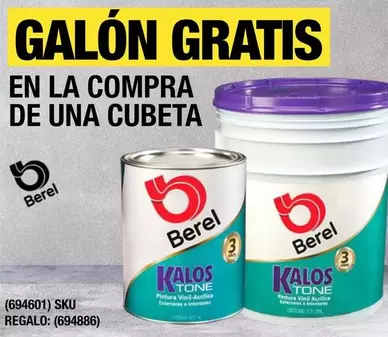 Oferta de Berel - Galon Gratis En La Compra De Una Cubeta en The Home Depot