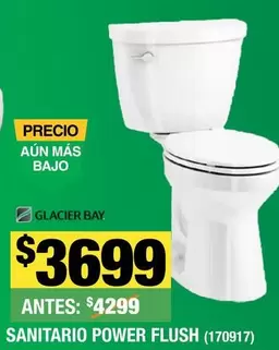 Oferta de Glacier Bay - Sanitario Power Flush por $3699 en The Home Depot