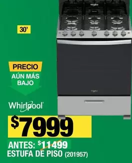 Oferta de Whirlpool - Estufa De Piso por $7999 en The Home Depot