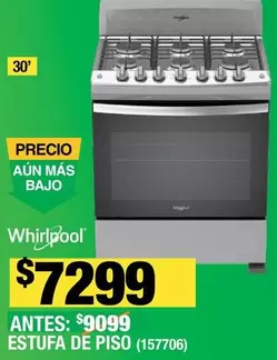 Oferta de Whirlpool - Estufa De Piso por $7299 en The Home Depot